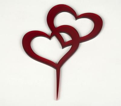 image of Double Heart Cake Topper